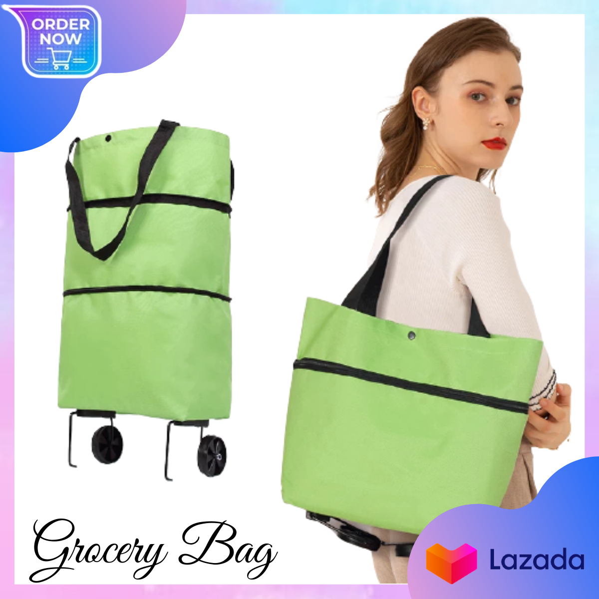 Folding Shopping Pull Cart Trolley Bag With Wheels Foldable Shopping