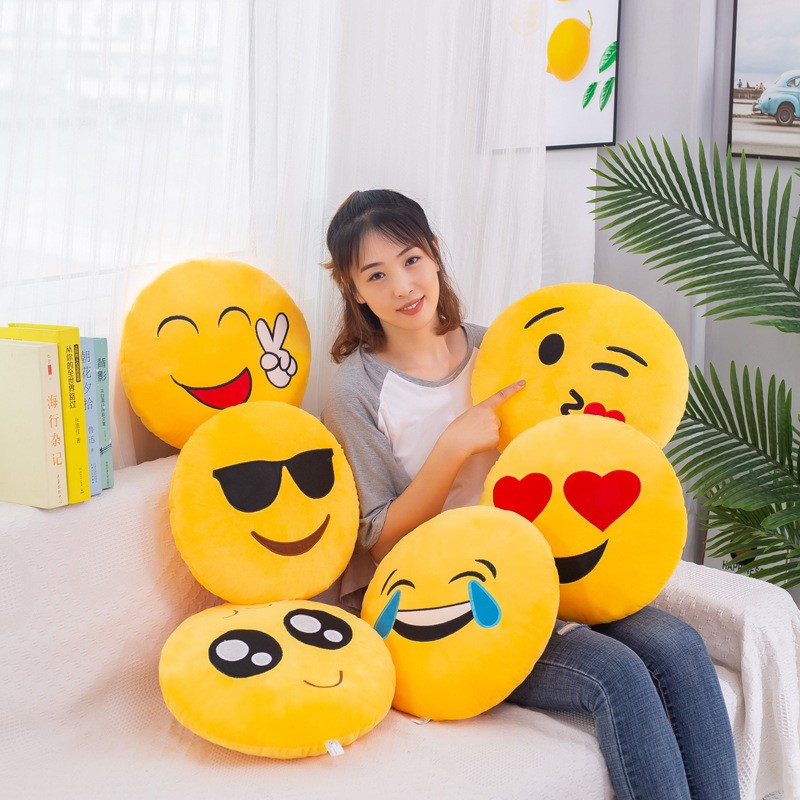 EMOJI PILLOW 35X35CM SMILEY Pillow valentines gift Soft Emoji Pillow Yellow  Round Cushion Plush Toy Smiley Pillow emoji pillow pillow for toddler kids  toys | Lazada PH