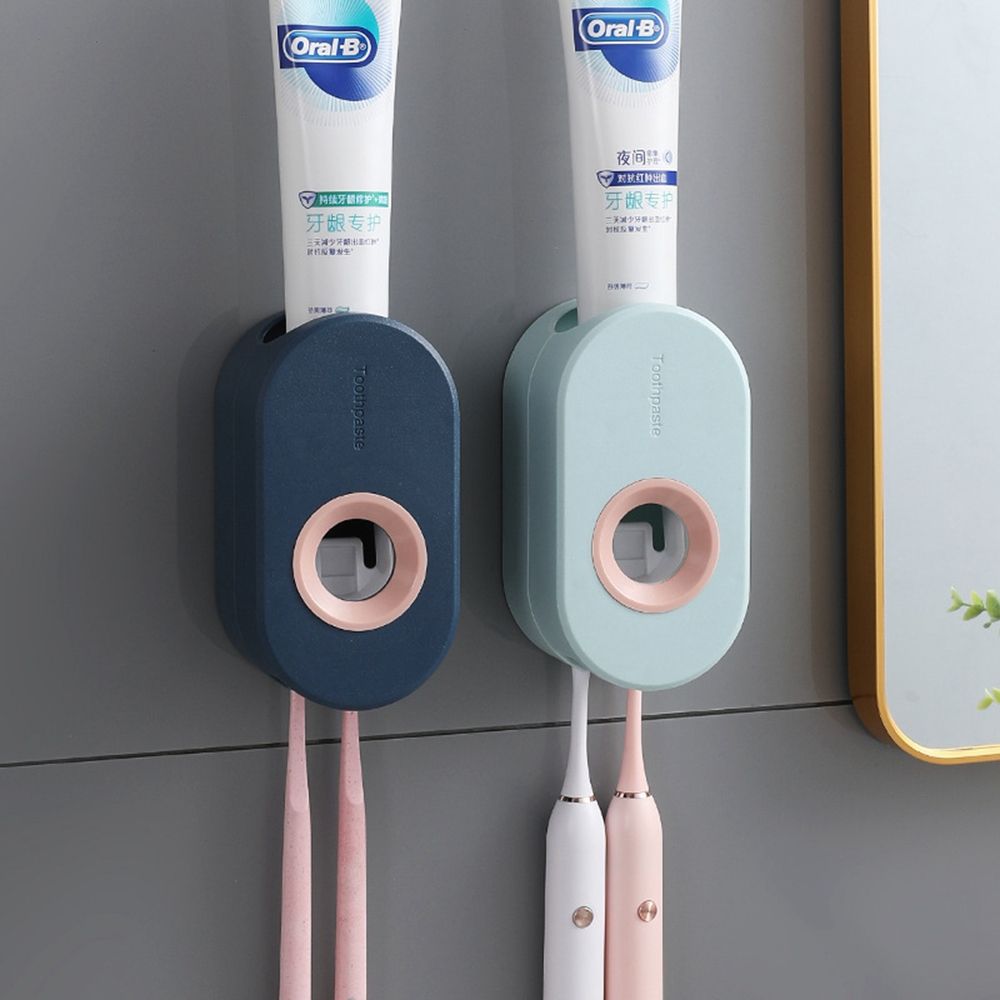 EO4MD Automatic Storage Organization Adhesive Bathroom Tools Bathroom Accessories Set Toothpaste Squeezer Toothbrush Holder Toothbrush Rack