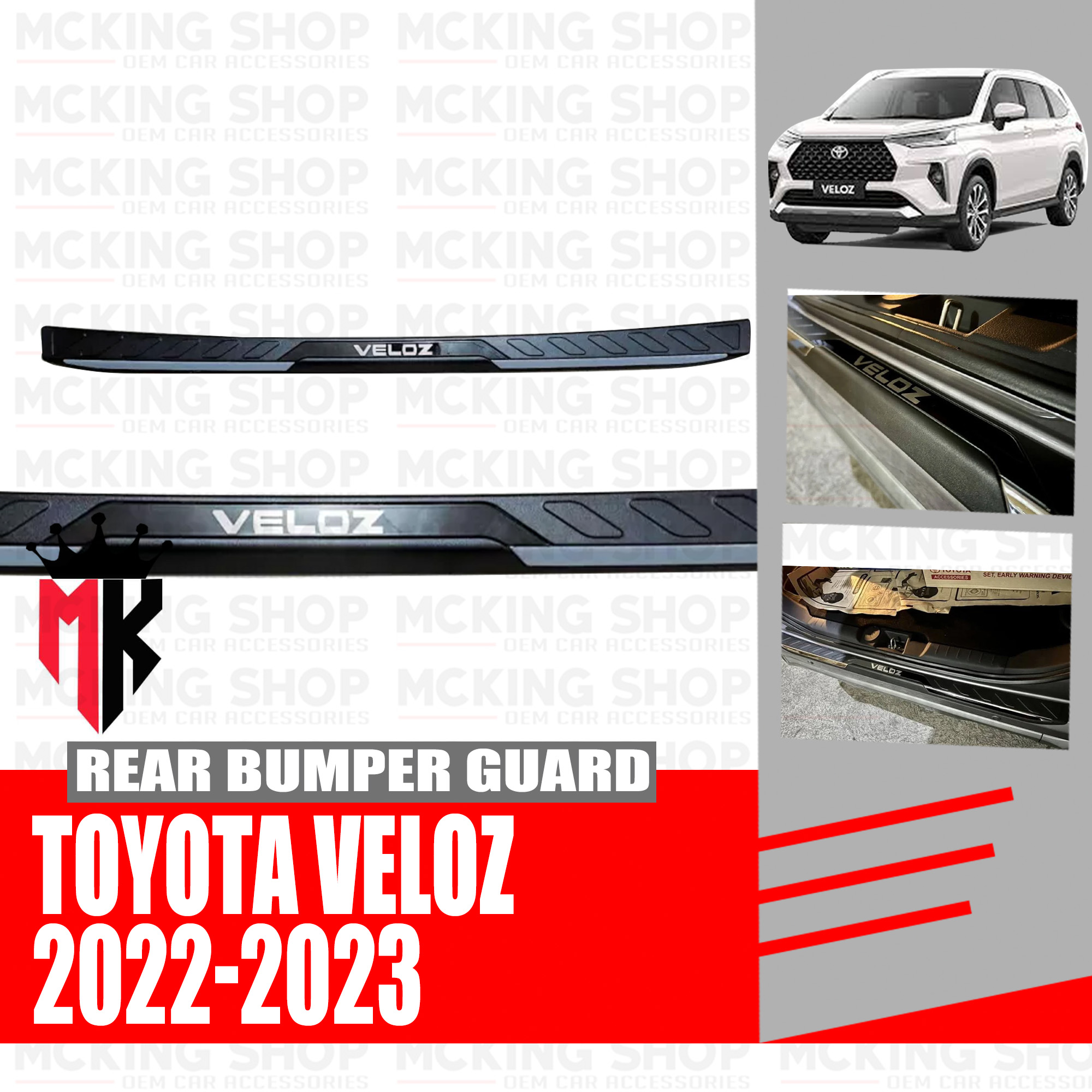 Toyota Veloz 20222023 Rear Bumper Guard/ Rear Stepsill (Black) Lazada PH