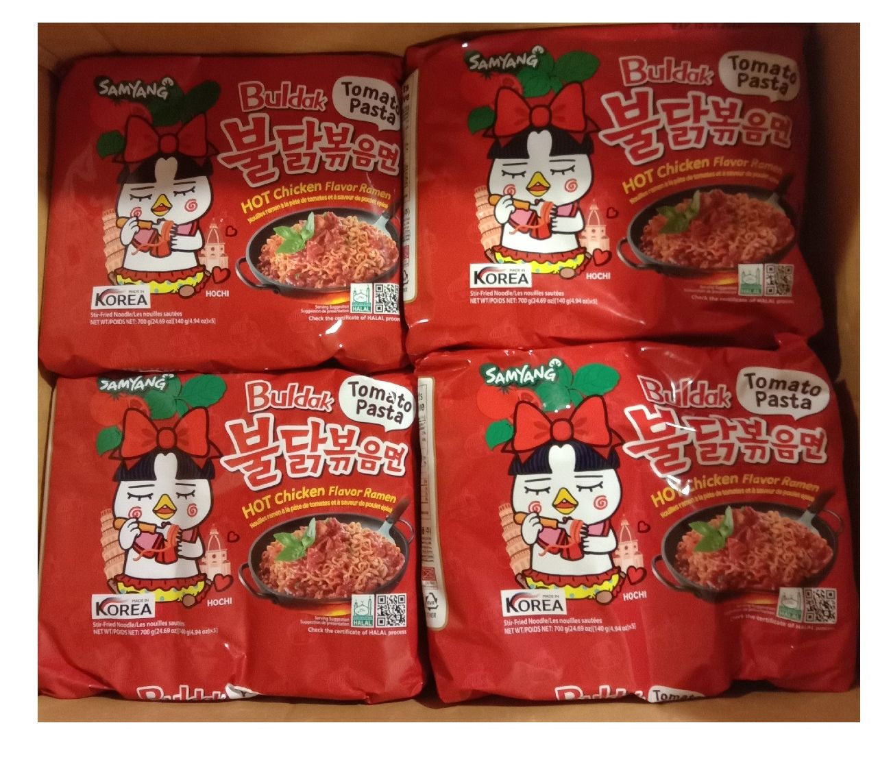 Samyang Buldak Tomato Pasta 1 Box Fire Noodle Hot Chicken Flavor Ramen