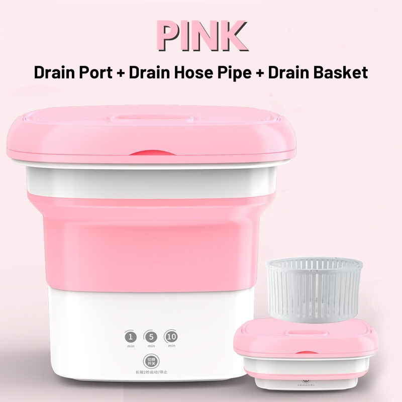 5 Liters Portable Automatic Washing Machine Foldable Small Washing Machine with Drain Basket
