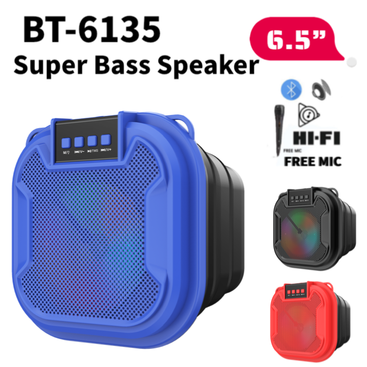 Original Super Bass Portable Bluetooth Speaker with Mic BT6135 (6.5