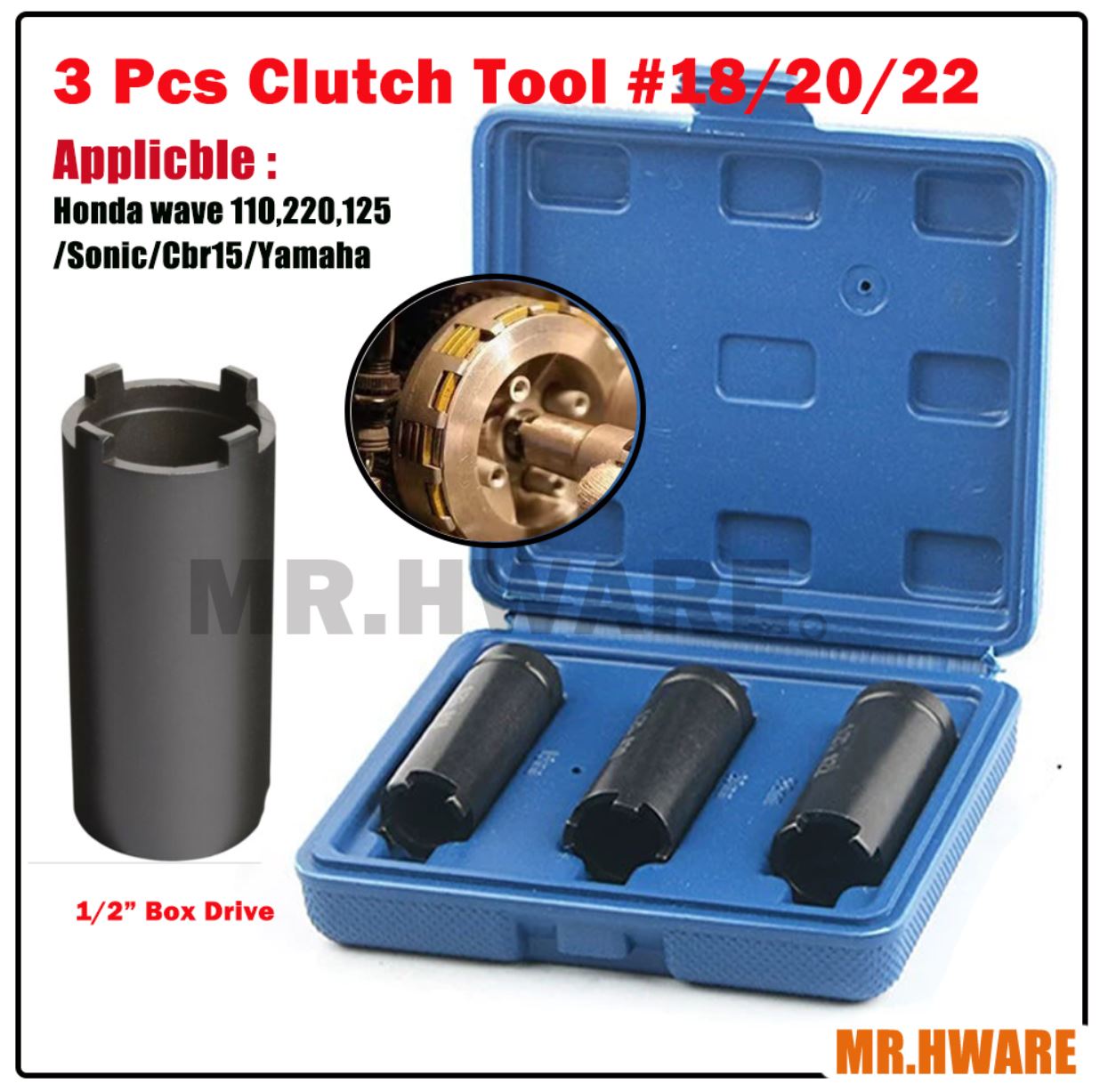3 Pcs Castle Nut Socket Clutch Lock Nut Tool 19/20/22mm Lazada PH