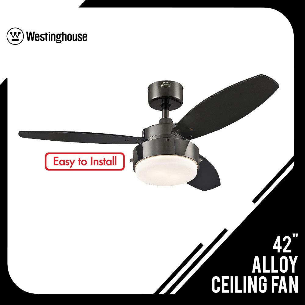 Westinghouse 78764 42 Alloy Ceiling Fan Black Graphite Indoor