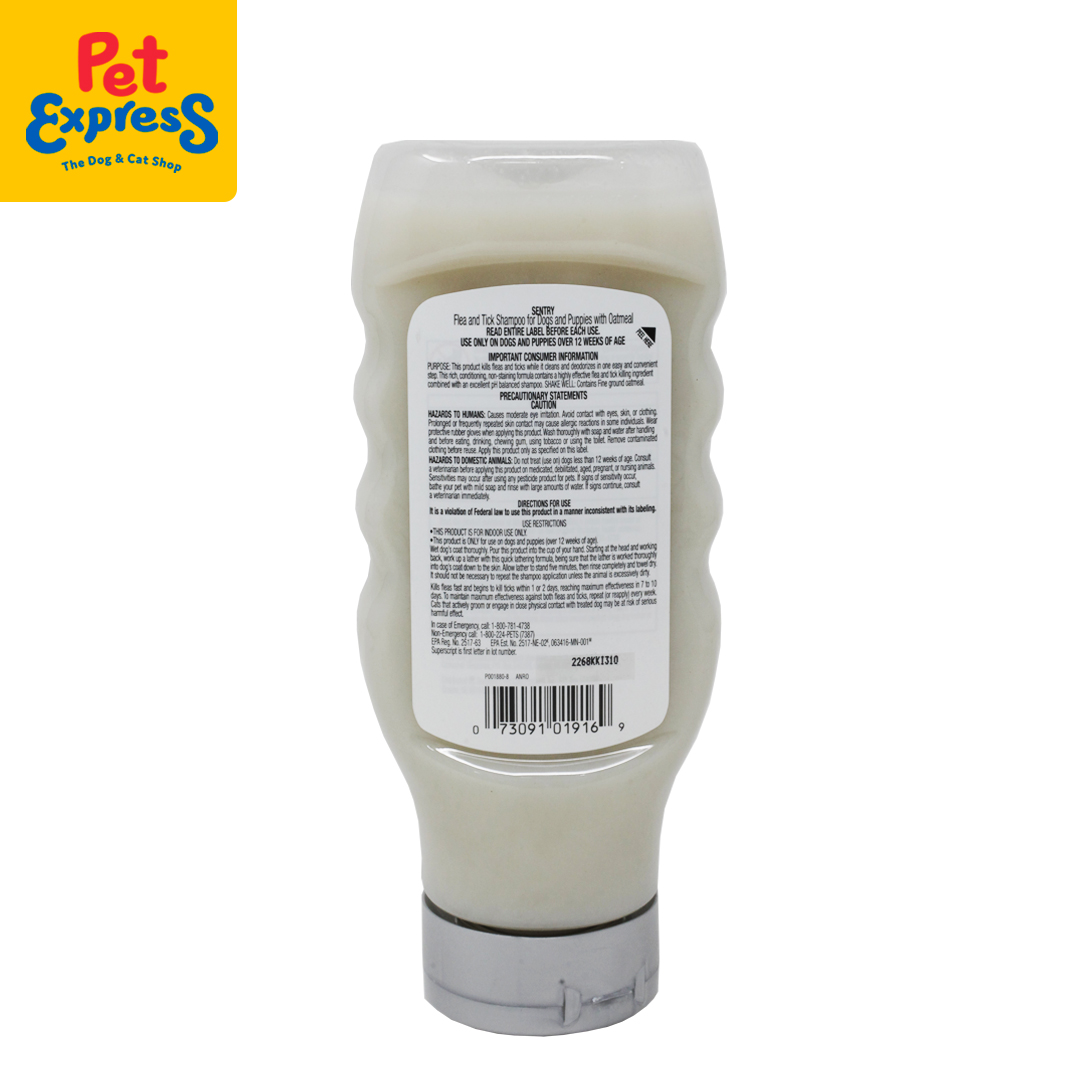 sentry flea & tick shampoo with oatmeal for dogs and puppies