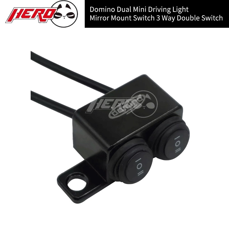 Domino Dual Mini Driving Light Switch 3 Way Switch Side Mirror Mount