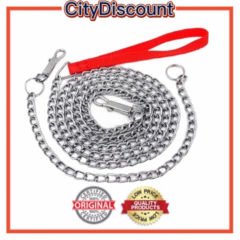 COD Dog chain 1.5M stainless steel dog chain with stainless dog collar Lazada PH
