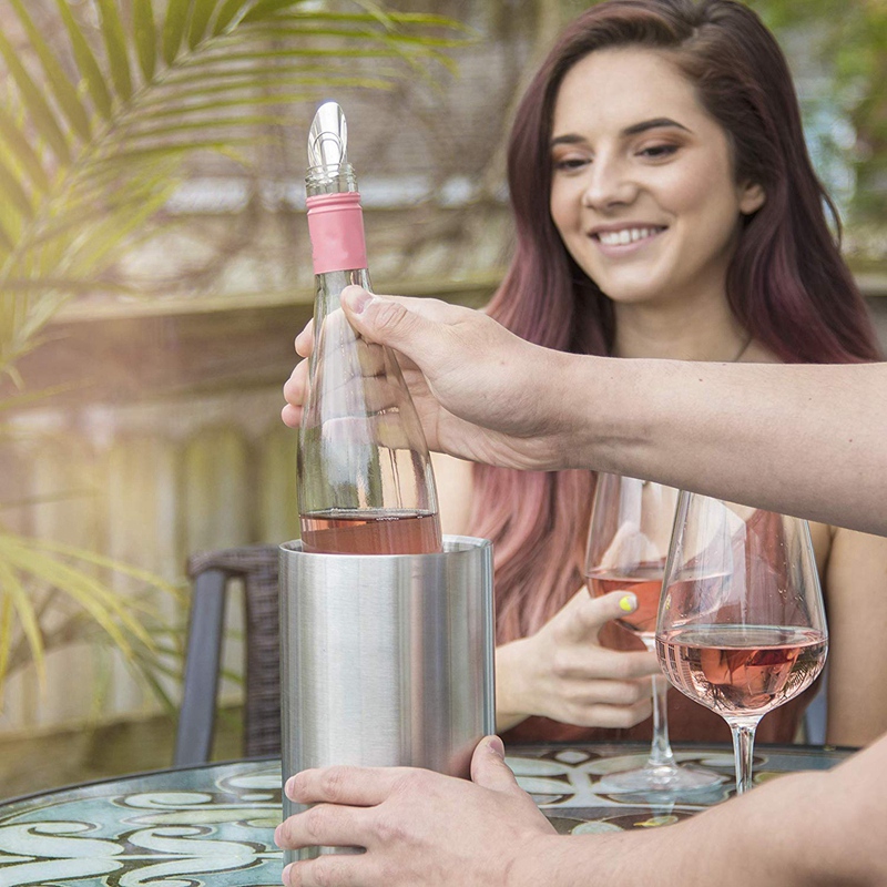 Insulated Wine Cooler Bucket With Wine Aerator Fits 750Ml Wine