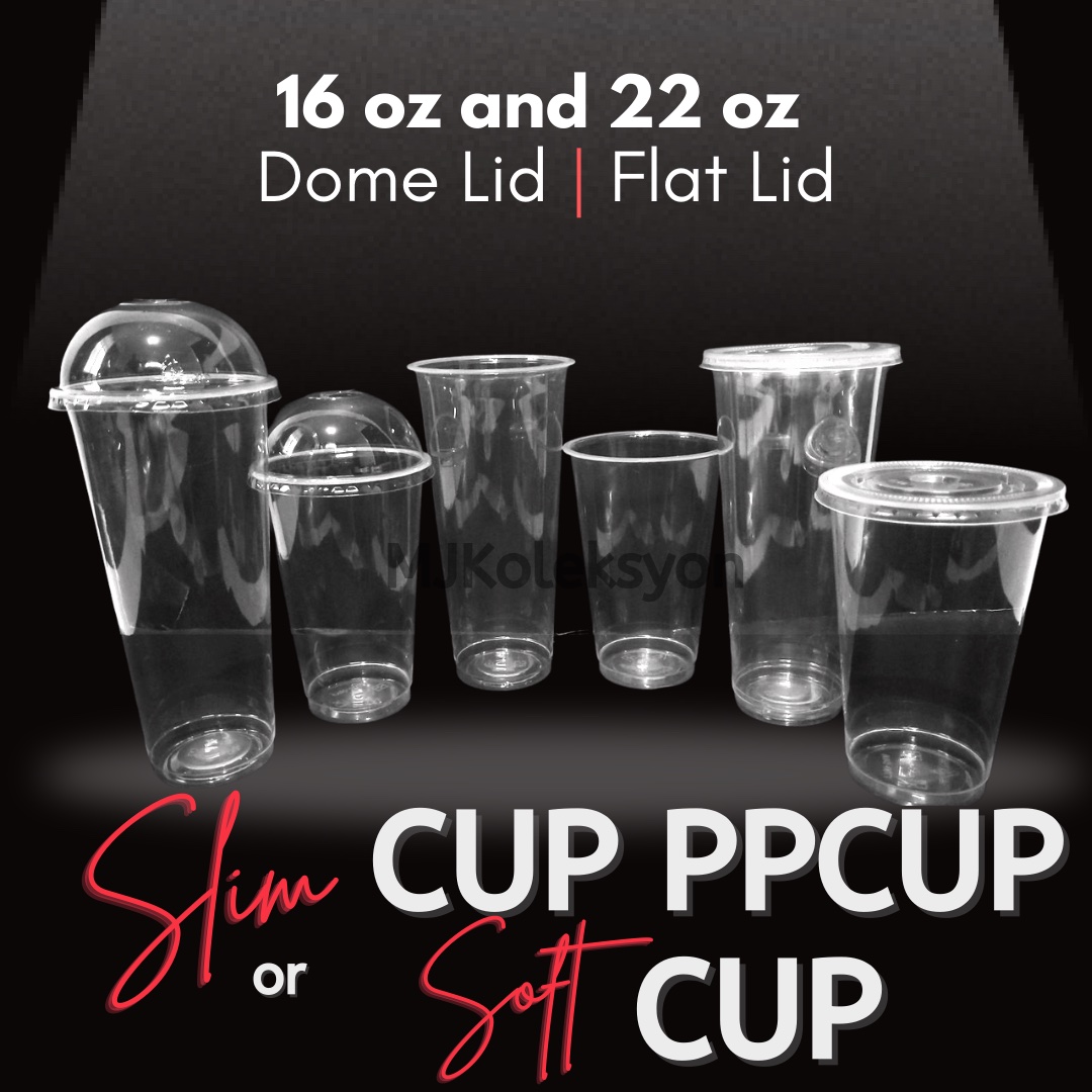 Plastic Slim Soft Cup only 22oz. (700ml) 50pcs. 90mm lid for Milk