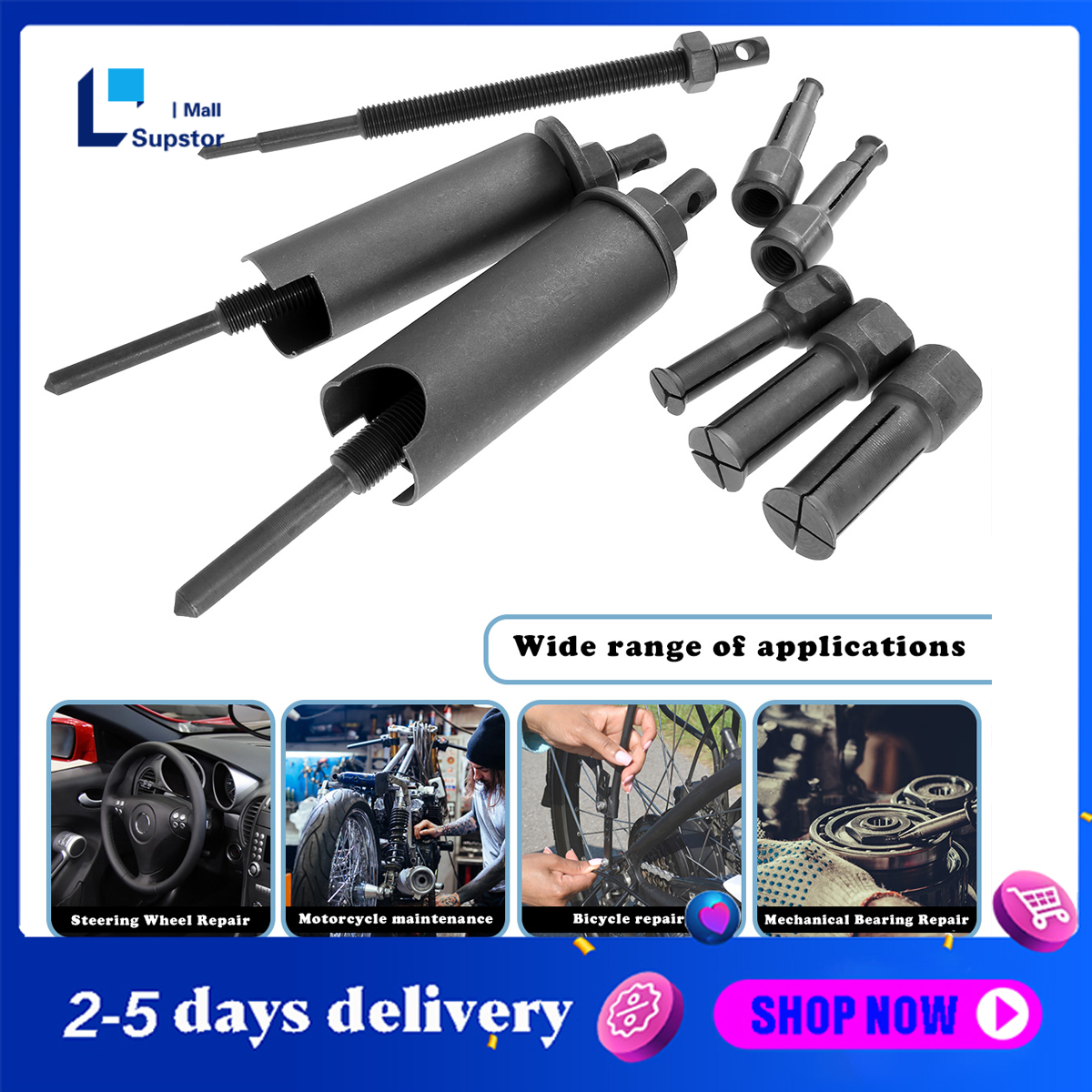 【Fast delivery】8pcs Motorcycle Wheel Bearing Puller Tool Kit Motorcycle