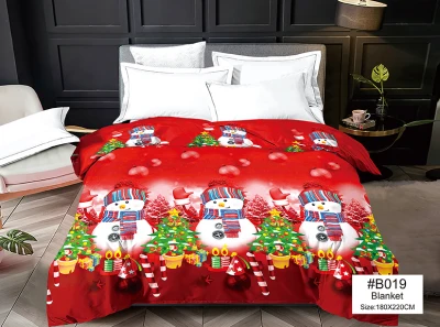Christmas Cotton Soft Makapal Blanket Bed Kumot Double King Size Home Decor Bedsheet (180*220)