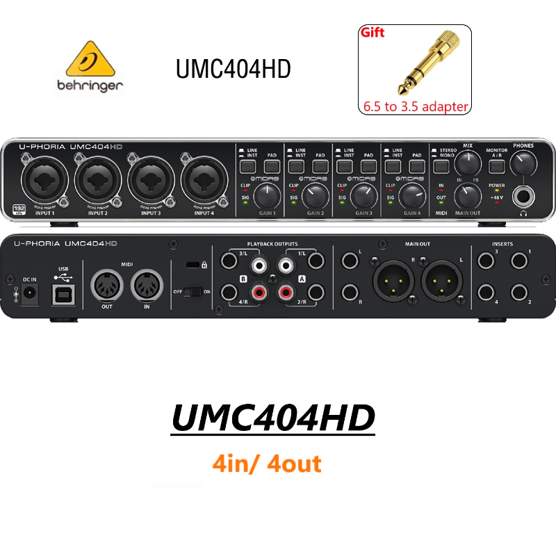 Behringer UMC404HD Audio Interface Sound Card Electric Guitar Live Recording External USB