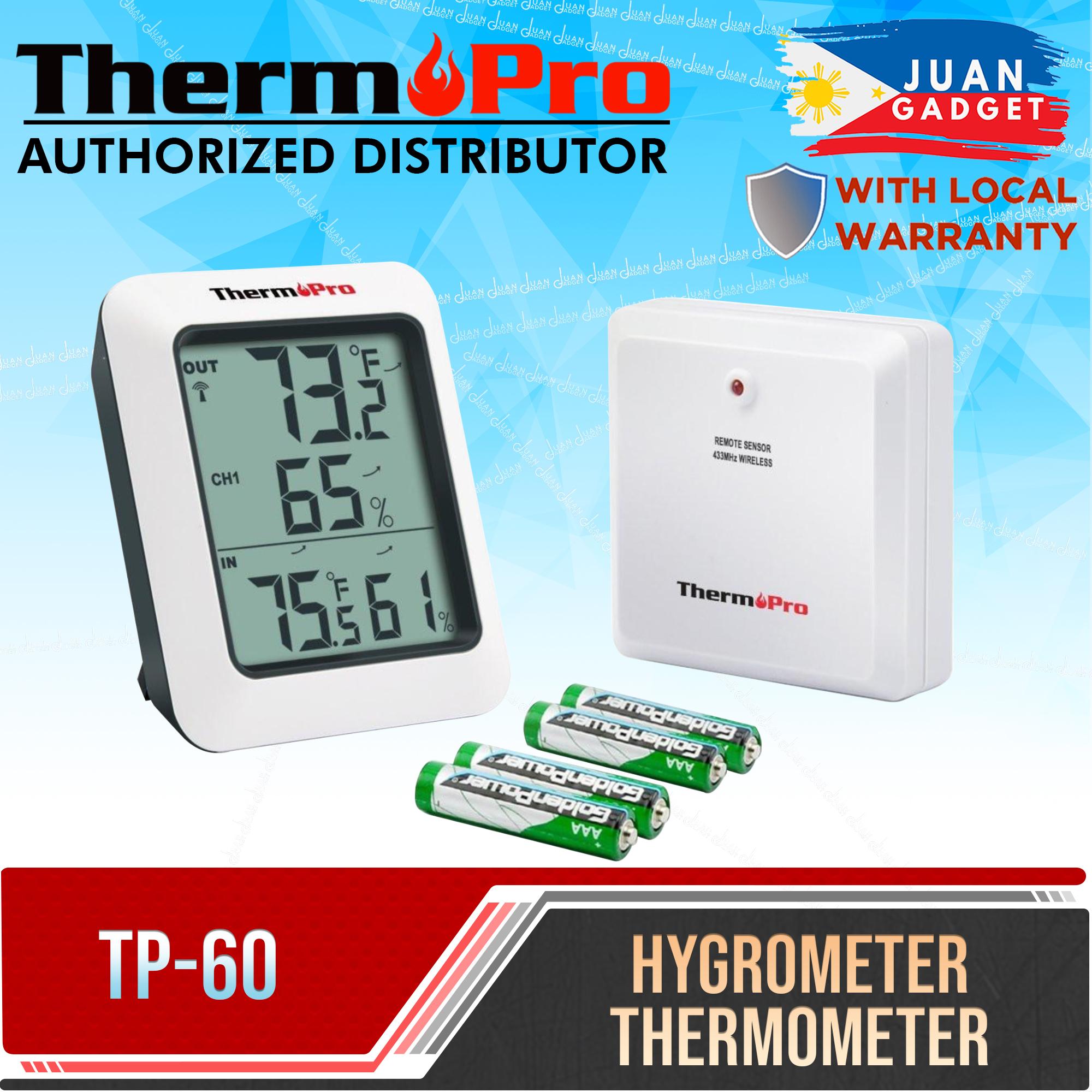 ThermoPro TP60 Wireless Thermometer Indoor Outdoor Thermometer Temperature Humidity  Monitor Meter 200ft / 60m Range 