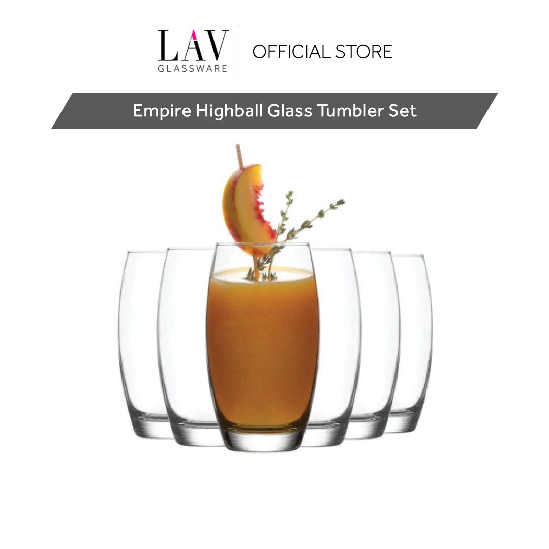 Lav Empire 6-Piece Highball Glasses Set, 17.25 oz