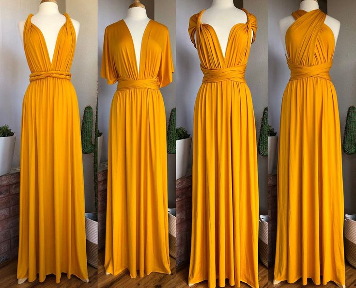 Golden yellow infinity dress sale