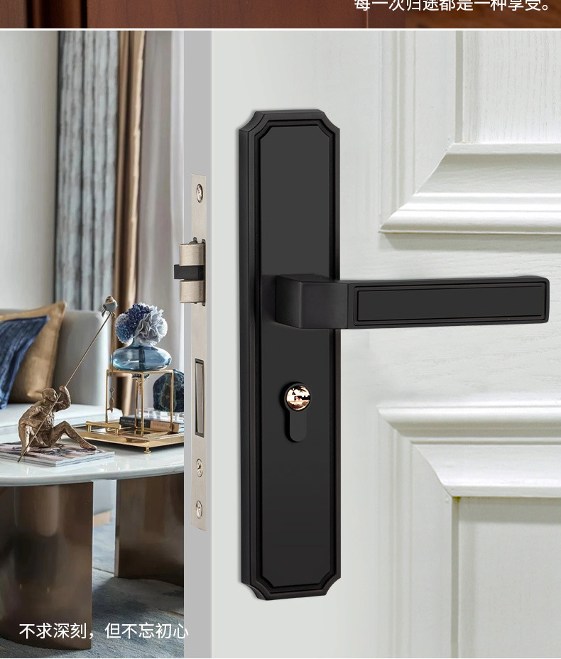 Door Knob Set Matt Black European Door Knob Double Lock Door Knob ...