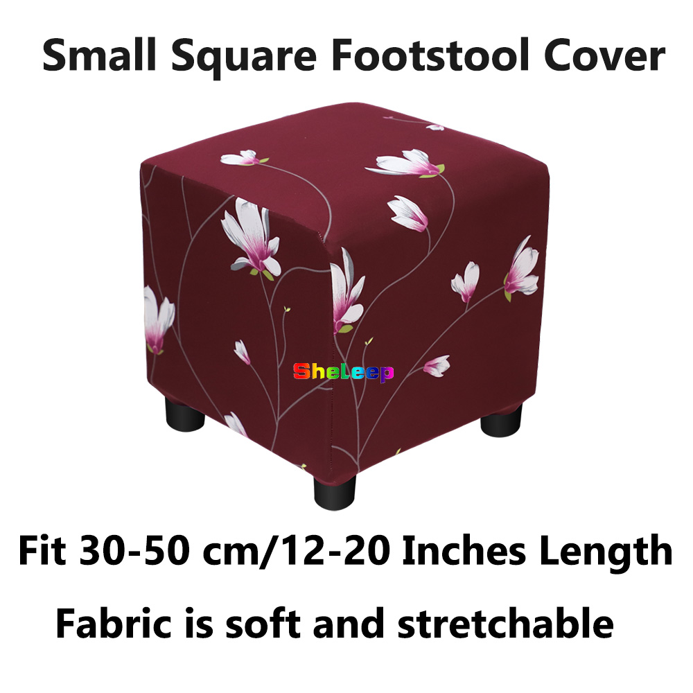 3 Pcs Corner Sofa Cover Set with 2 Pcs Footstool Cover Stretchable