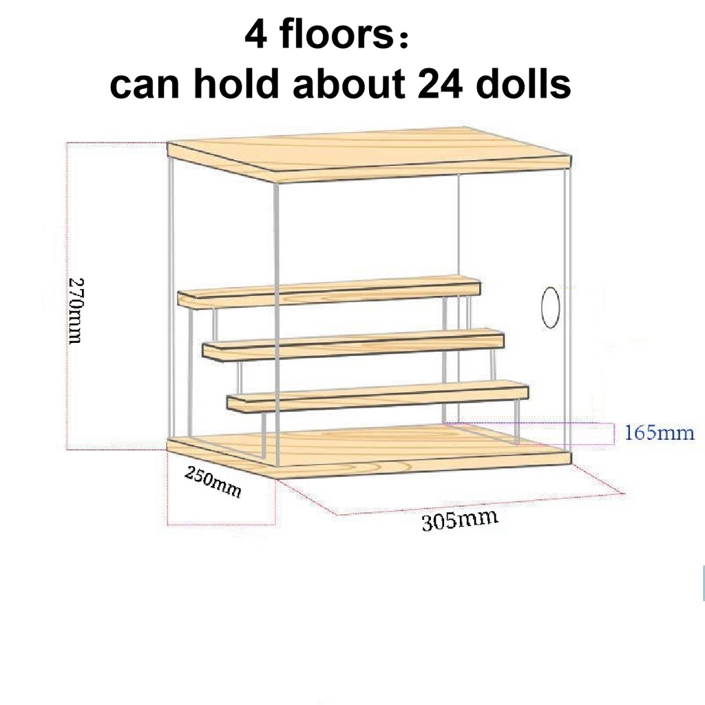 Mainit na benta Acrylic Display Cabinet Case Wooden for Toy Doll Action ...