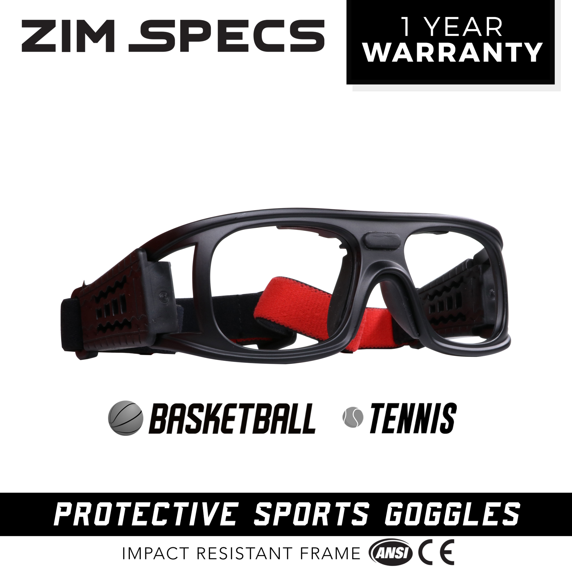Zim Specs ZS047 Sports Goggles Basketball Tennis Safety Protective