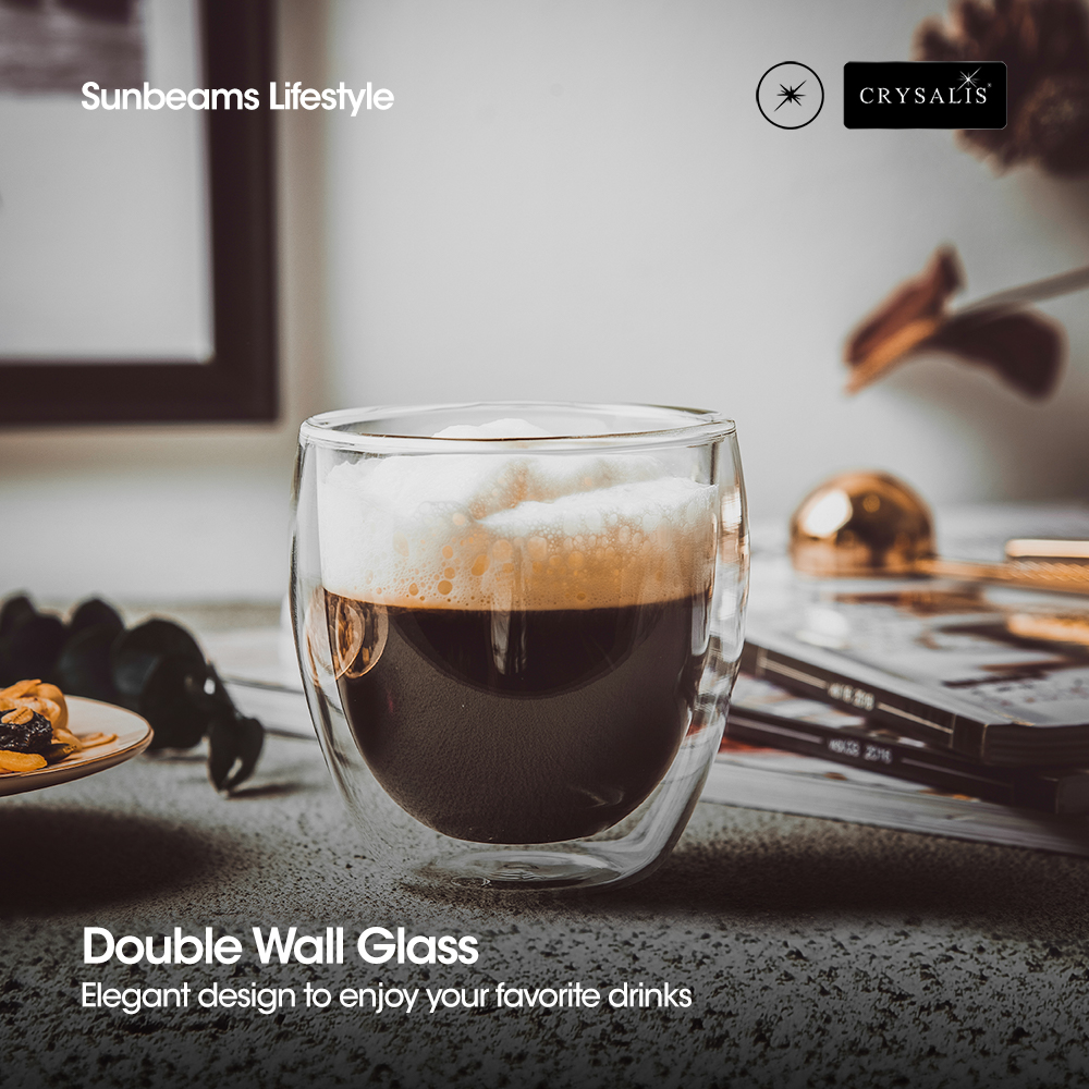 Premium Double Walled Espresso Cups 80ml/2.7oz (Set of 2)