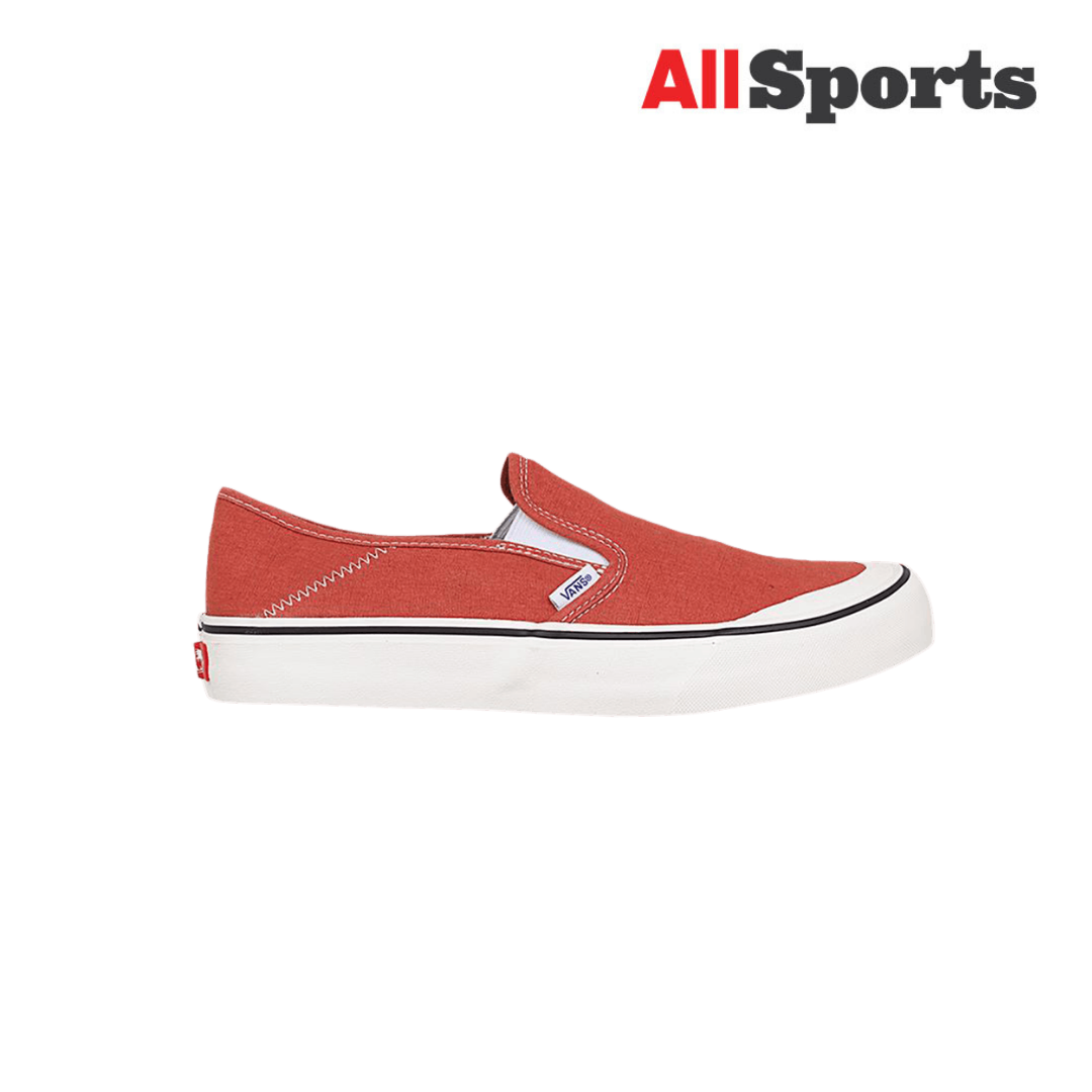 solid red red slip on vans