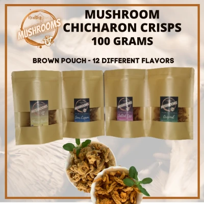 100 GRAMS CRISPY MUSHROOM CHICHARON BROWN POUCH - 12 FLAVORS