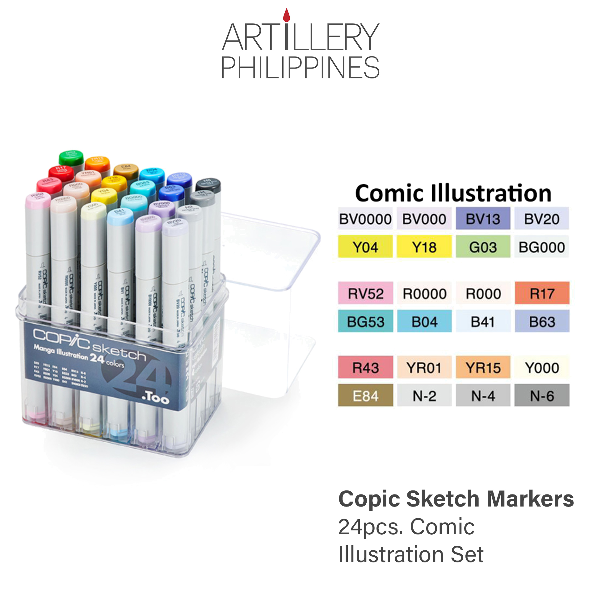 Copic Sketch Comic Illustration 24-Color Set