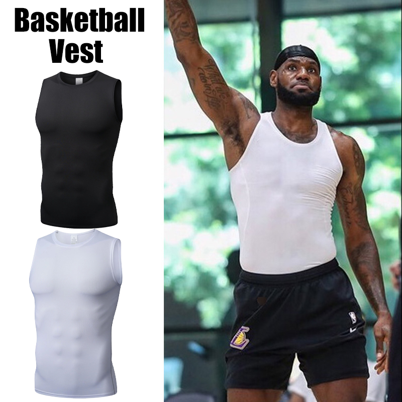 Sports Basketball shorts shooting sleeveless shirt for Men Gym Workout 3/4  length Compression leggings Running vest activewear - AliExpress
