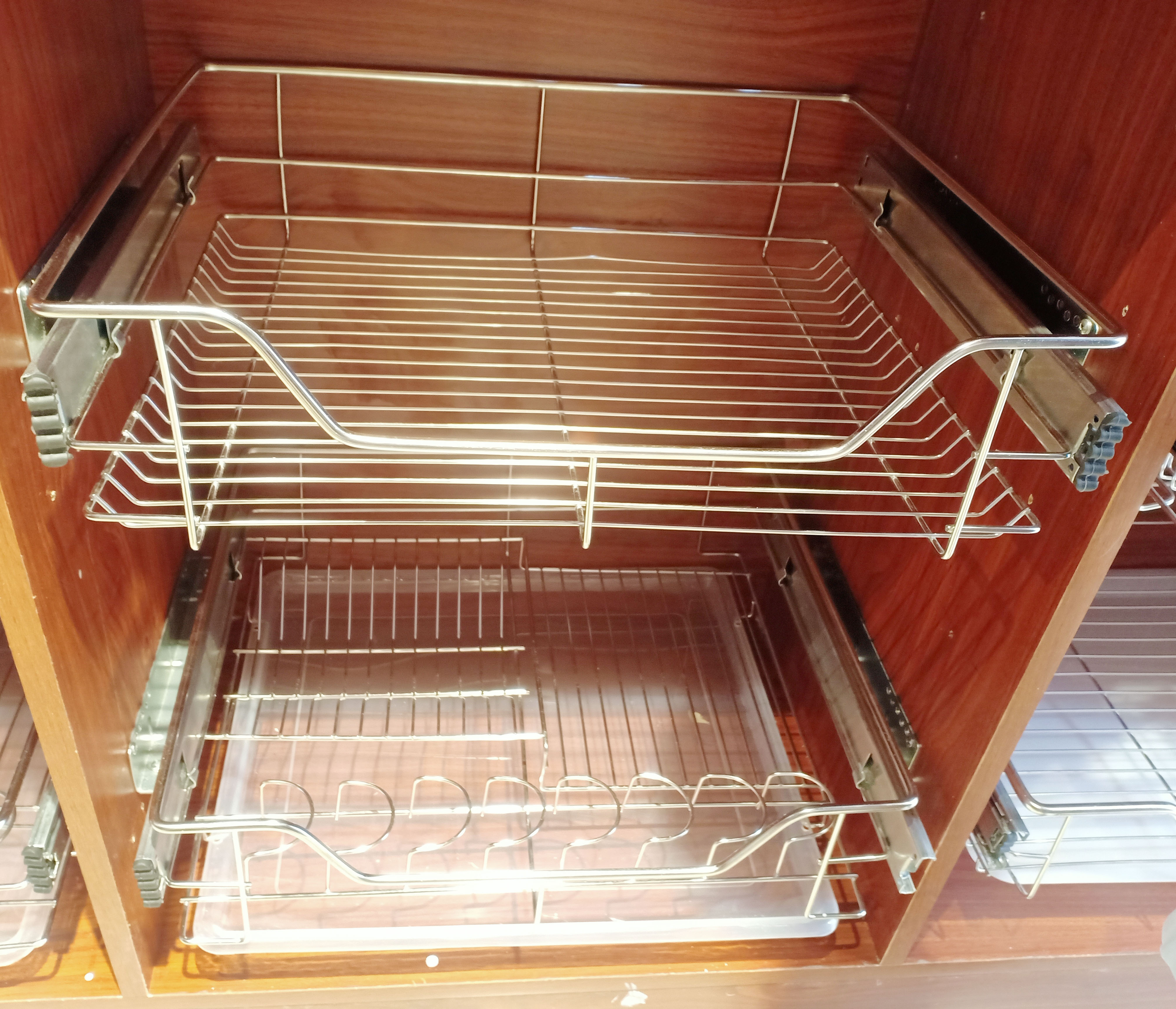 22x16 inches 2 layer stainless Pull out Basket for kitchen