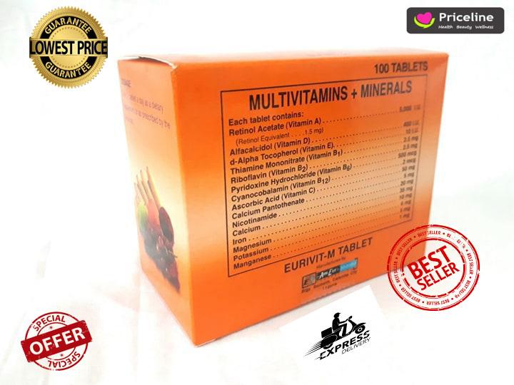 EURIVIT Multivitamins + Minerals Sugar Film Coated Box of 100s Lazada PH