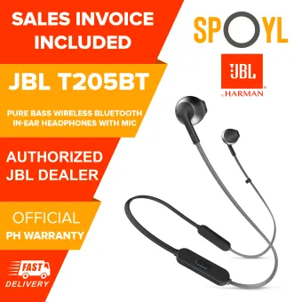 jbl t205bt pure bass wireless earphones