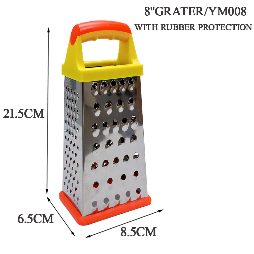 4-Sided Stainless Steel Box Cheese Carrot Food Grater Shredder 21.5*8.5cm  Silver