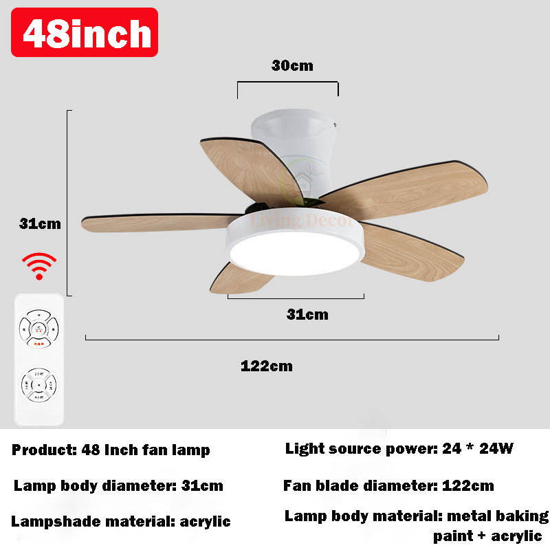 【GOGEOUS】ceiling fan with light with remote 3 colors dimming modern