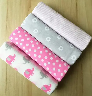 Girl- 4 in 1 Flannel Receiving Blanket Newborn Baby Swaddling Blankets Sleeping Bedsheet (Depending on a available color design)