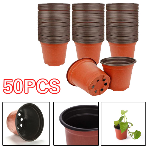 Oubest Plastic Plant Nursery Pots 4 50 pcs Reusable for Seed Starting Seedlings Cuttings Transplanting Flower Plant Pots 