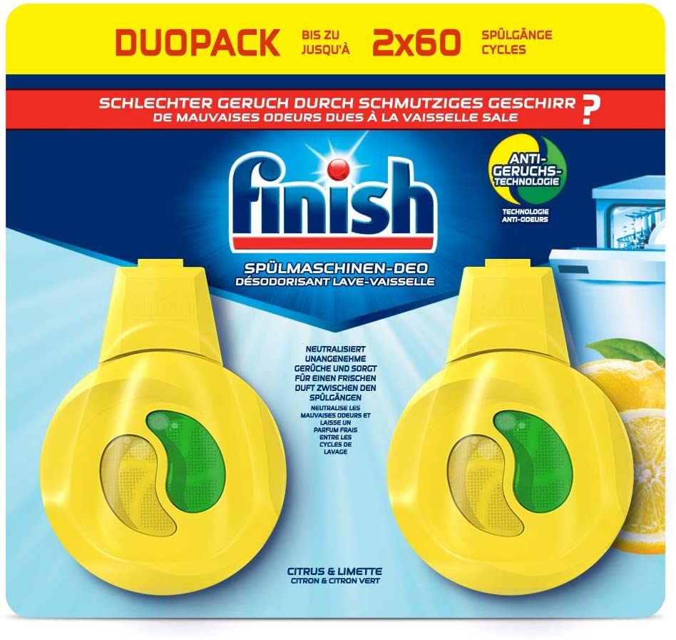2x Finish dishwashing machine deodorizer Lemon for up to 60 cycles! Lazada PH