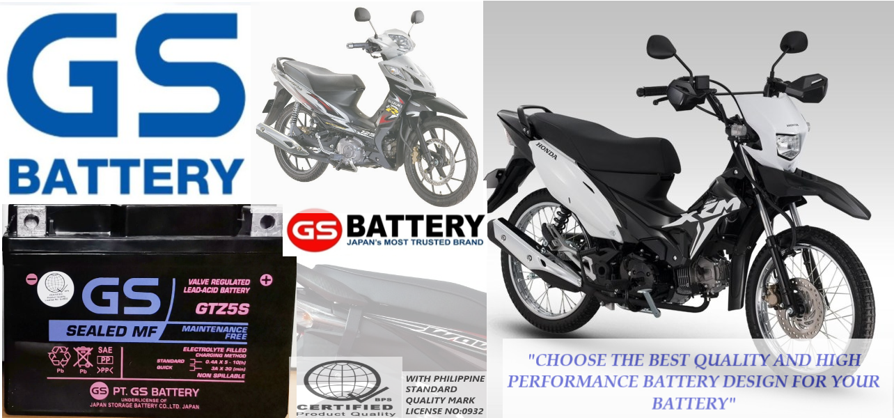 GS BATTERY FOR XRM, WAVE AND SUZUKI FRONTIER (ORIGINAL GS BATTERY 12V/3 ...