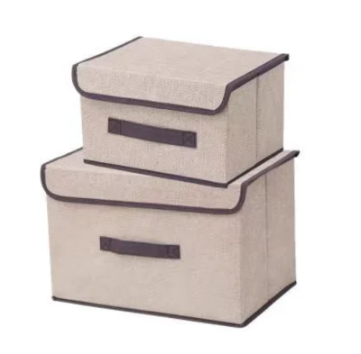 2 in 1 Plain Color Foldable Storage Box Organizer