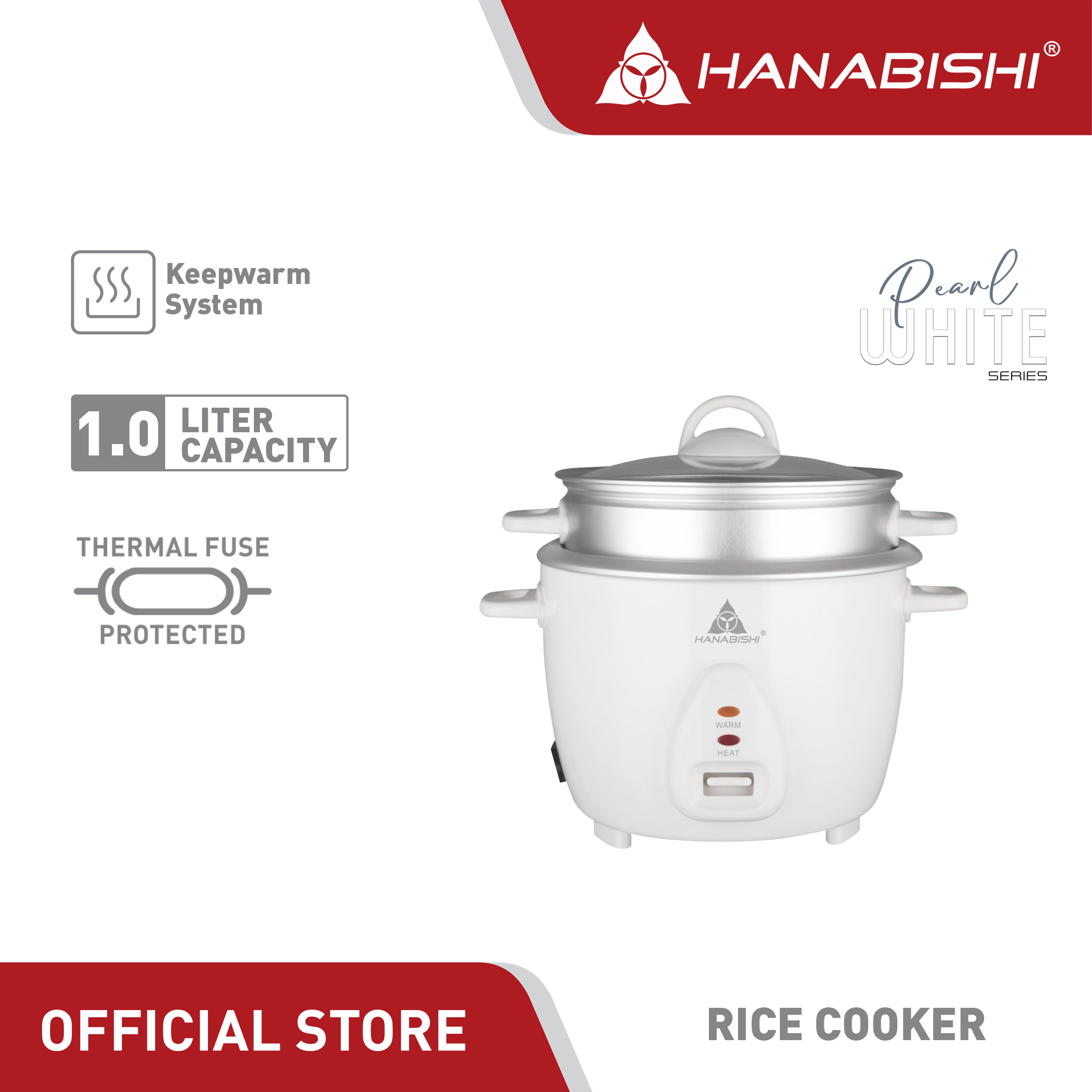 Hanabishi Rice Cooker Black series (1L, 1.5L, 1.8L & 2.8L) HHRC BLK