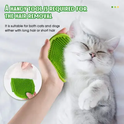 2021 New Arrival Soothing Massage Rubber Comb Adjustable Soft Bath Brush Grooming Shedding Brush Pet Hair Remover
