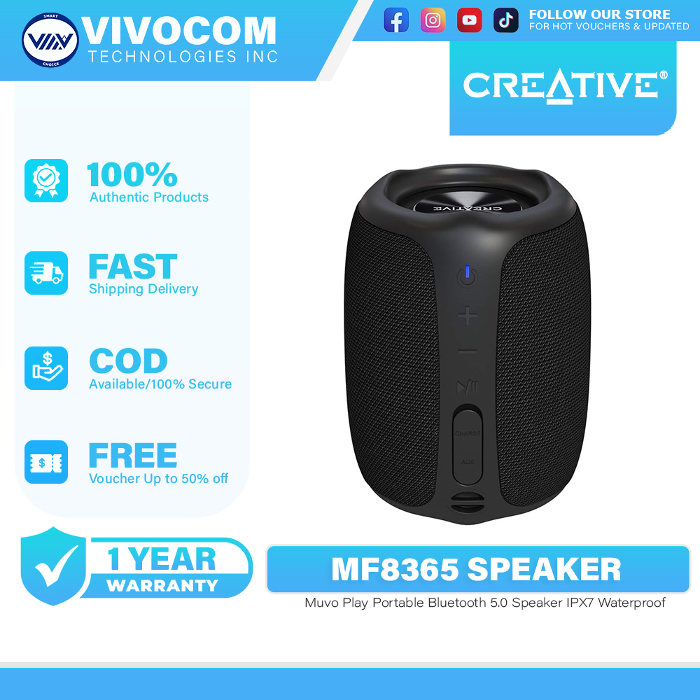 Creative MF8365-BLACK Muvo Play Portable Bluetooth Speaker