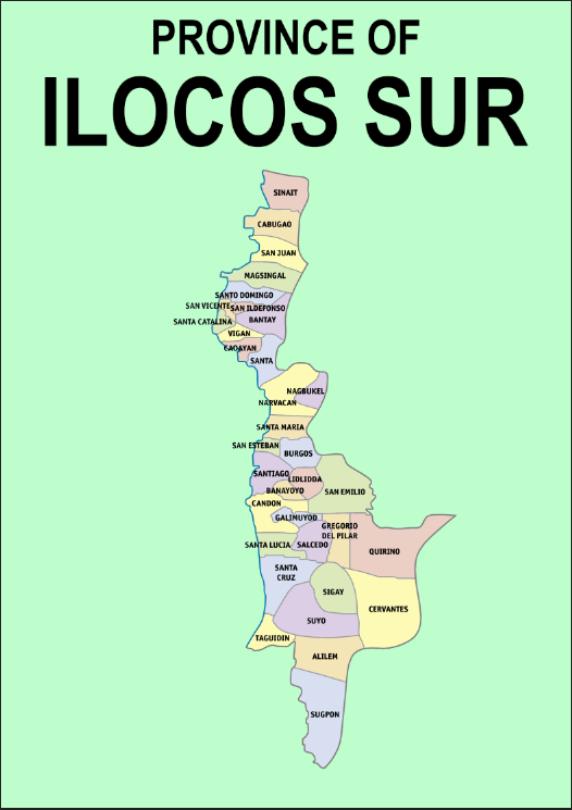 Ilocos Sur Province Map Waterproof A4 Laminated Chart Lazada Ph