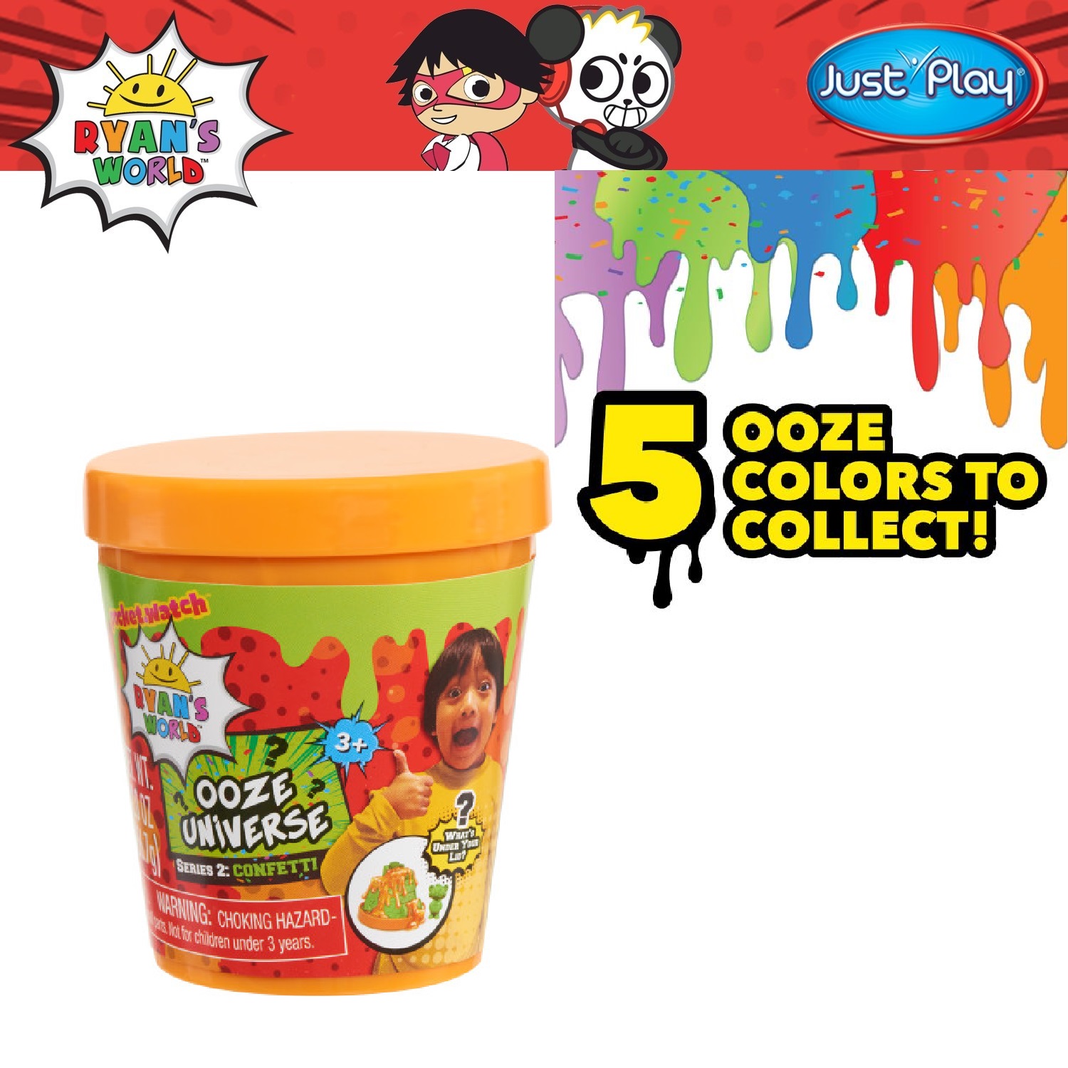 Details about   Ryan's World Lot of 2 Slime Ooze Universe Series 2 Confetti Mystery Color Pack
