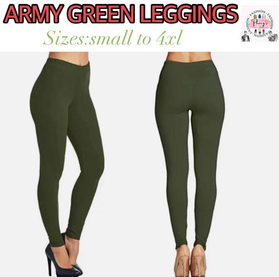 ARMY GREEN LEGGING FOR WOMEN ( small to 4xl )