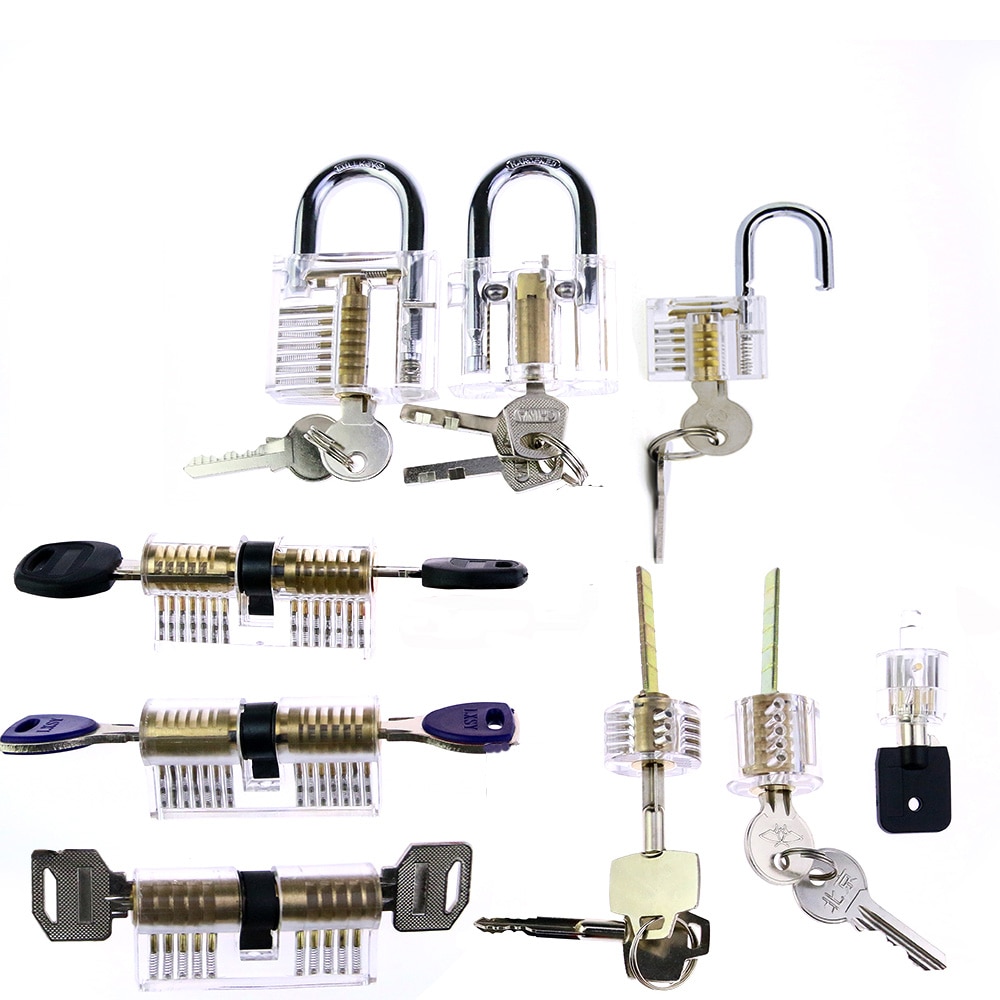 9 Practice Lock Set With Klom 9 Lock Picks Set As Gift For Beginner And Professional Locksmiths Lock Tool Kit