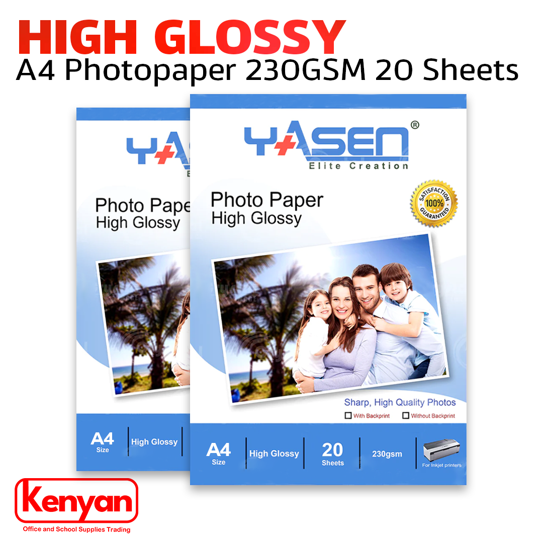 Yasen High Glossy Photo Paper A4 High Quality Glossy Finish 230GSM(20