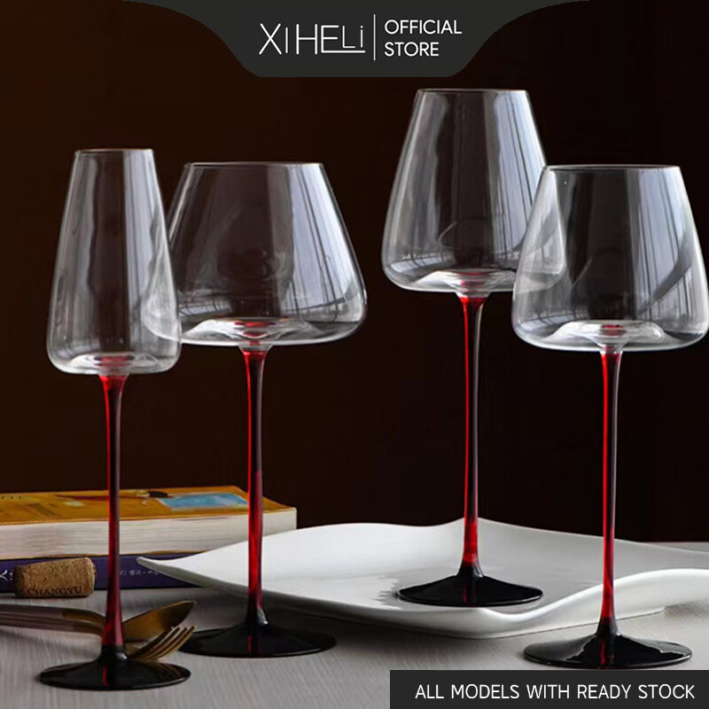 Physkoa Modern Wine Glasses with Tall Long Stem Set of 4, Crystal Square Wine Glasses with Flat bottom,Big Wine Glasses for Full-Bodied Wine Gifts for