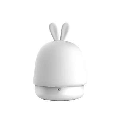 LED Nursery Night Lights for Kids,Baby Silicone Night Light,USB Rechargeable Rabbit Night Lamp with Press Sensor