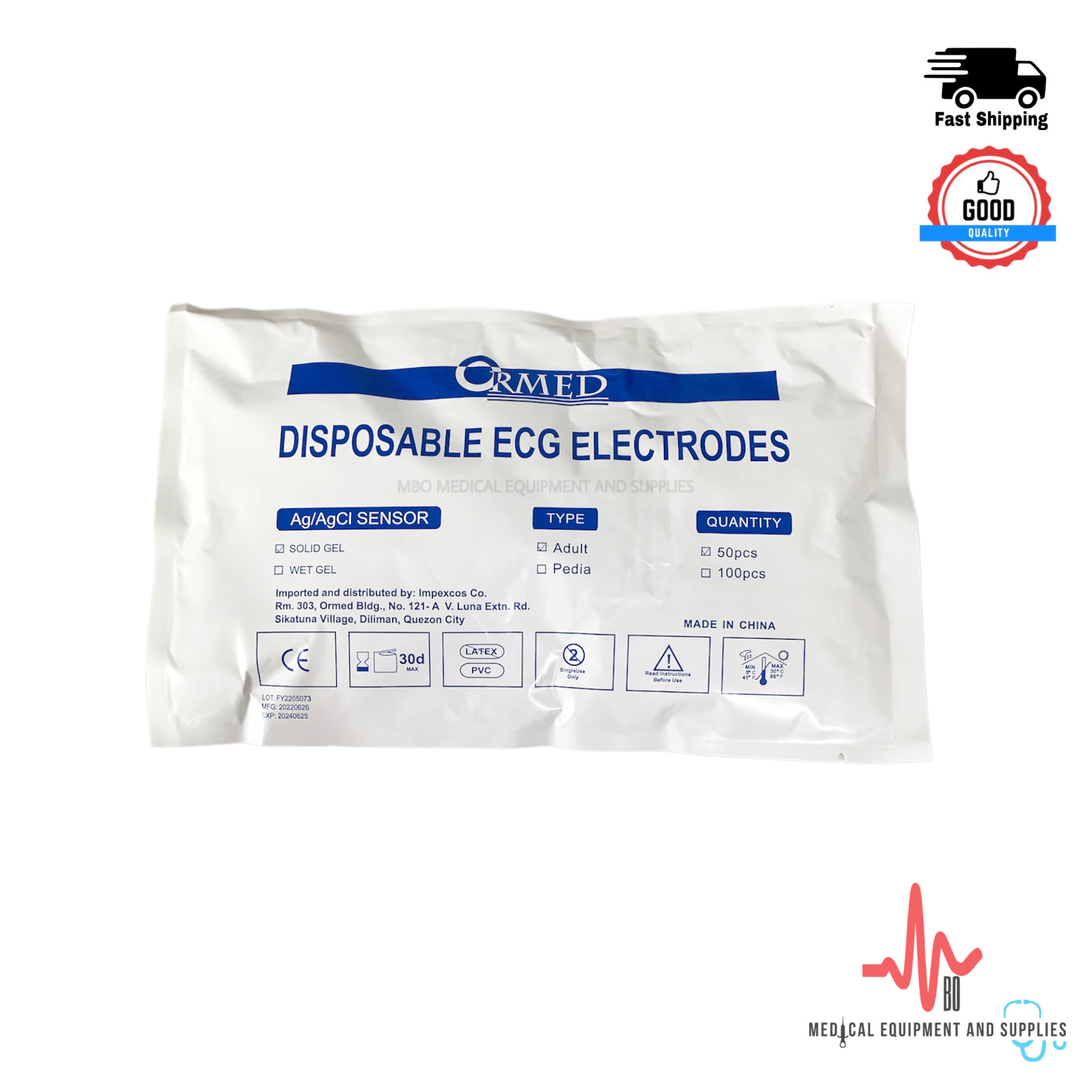 Ormed Disposable ECG Electrodes Adult (50PCS/PACK) Lazada PH